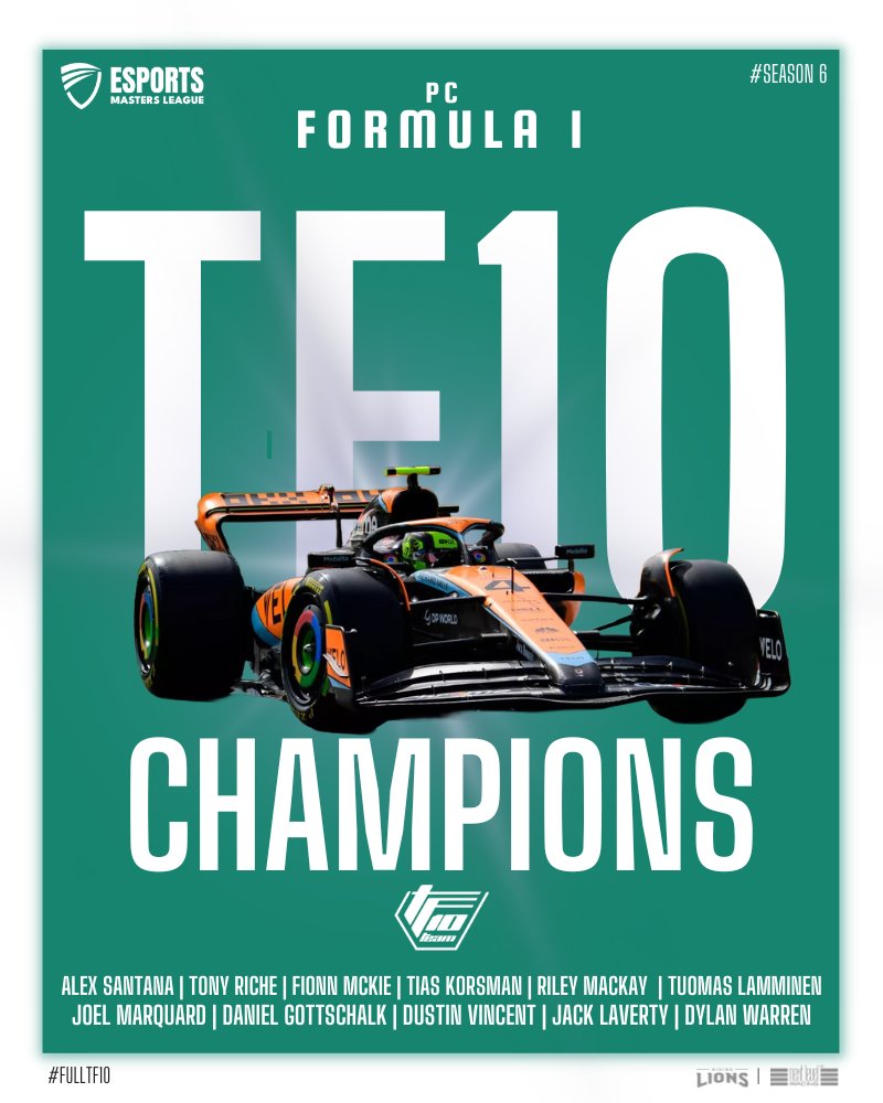 Congratulations @TeamTF10 who have been Crowned @EML_F1 PC F1 Champions 👑👏