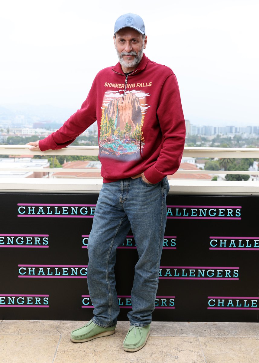 Luca Guadagnino in LOEWE Fall Winter 2024 to attend 'The Challengers' Tour in Los Angeles. #LOEWE