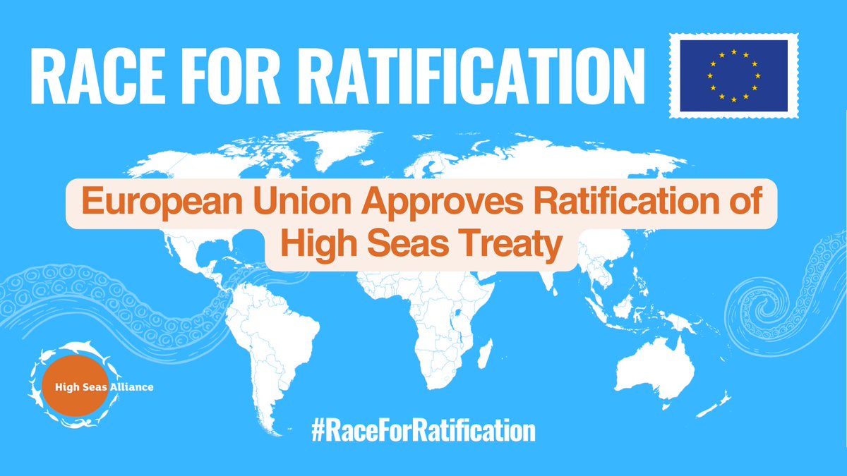 🚨👏 Congratulations to the EU🇪🇺 @Europarl_EN for voting in favour of #HighSeasTreaty ratification.

Leadership by EU member states is now critical to ensure 60 ratifications required for entry into force #UNOC25. #RaceForRatification

Read more ➡️ highseasalliance.org/2024/04/24/eur…