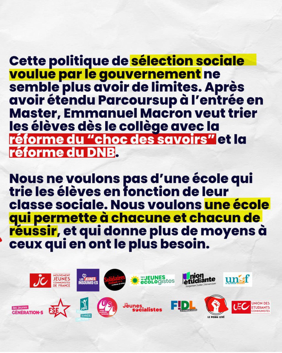 USLSyndicat's tweet photo. 🔴 Contre la machine #Parcoursup, bloquons nos lycées le 16 mai !

Notre communiqué commun de la jeunesse ⤵️ https://t.co/NpXj2FAjOI