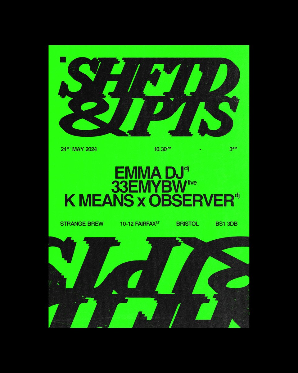 Fri 24 May | @strangebrewbriz ⌖ Emma DJ (@uiqorg) ⌖ 33EMYBW (@svbkvltshanghai) ⌖ k means x Observer 🎟️ hdfst.uk/e107675