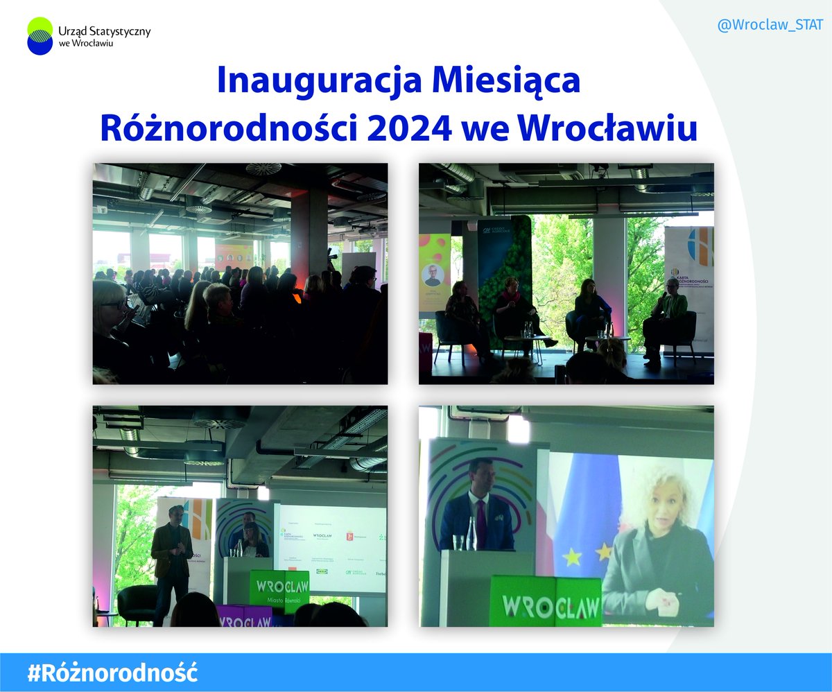 ℹ️23 kwietnia z udziałem pracowników naszego Urzędu odbyła się konferencja „Inauguracja Miesiąca Różnorodności 2024 we Wrocławiu”. Miesiąc Różnorodności to największe wydarzenie realizowane w ramach Karty Różnorodności wspierającej przeciwdziałanie dyskryminacji w miejscu pracy.