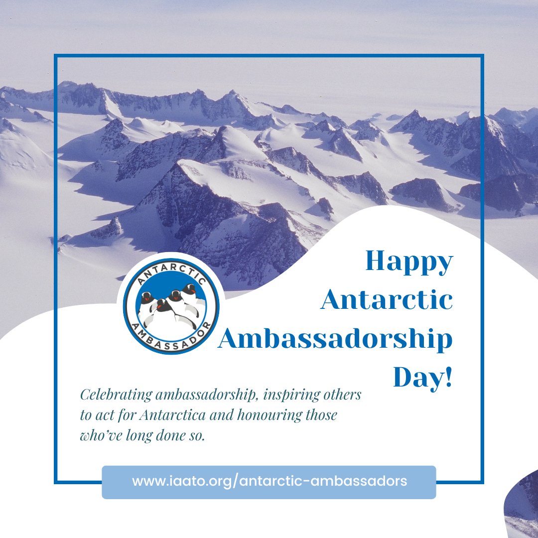 Happy Antarctic Ambassadorship Day - celebrating ambassadorship, inspiring others to act for Antarctica and honouring those who’ve long done so. 💙🇦🇶 #AntarcticAmbassadors #AntarcticAmbassadorshipDay #LoveAntarctica