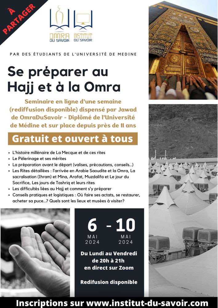 omradusavoir's tweet photo. ✨Voici un des nombreux retours que l’on a reçu de la part des personnes ayant profités de notre séminaire « Se préparer pour le Hajj & la Omra ».

🕋 Certains parmi ceux qui ont suivi le séminaire ont également accompli le Hajj et la Omra.

Leurs témoignages positifs attestent de la valeur et de la qualité de cette formation et des nombreux conseils pratiques partagés. 

📖 Rejoignez les plus de 2000 personnes qui ont déjà suivi ce séminaire gratuit !

👉🏼 https://t.co/HTUXzIDLdk