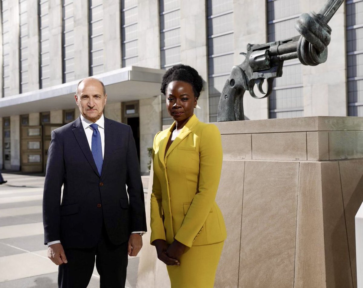 With Hollywood actor and UN Goodwill Ambassador @DanaiGurira at the United Nations 🇺🇳 highlighting the link between small arms proliferation and conflict related sexual violence