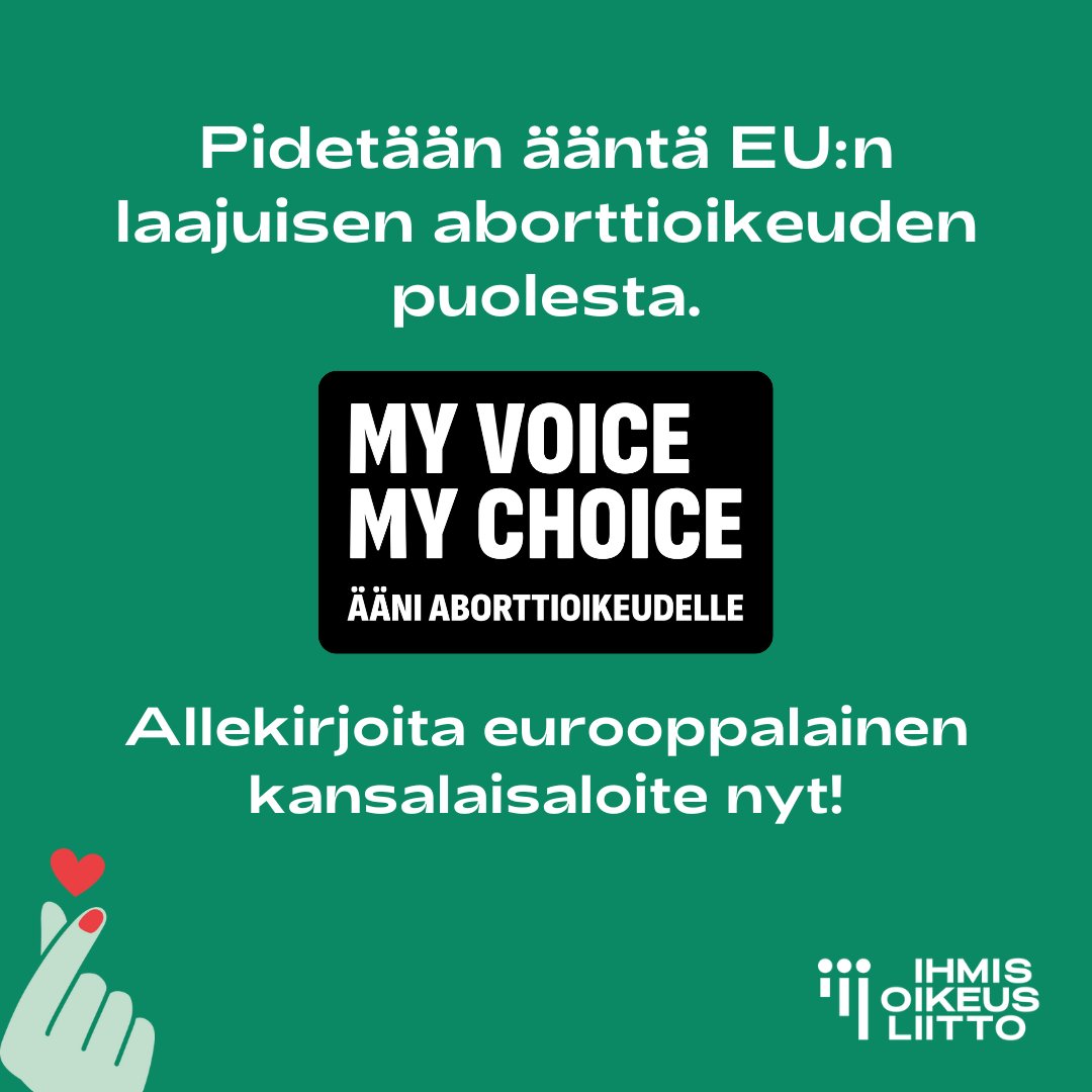 NYT MENNÄÄN: eurooppalainen kansalaisaloite aborttioikeuden puolesta on avattu tänään! ❗Allekirjoita NYT, jotta pääsy aborttiin voitaisiin turvata jokaiselle EU:ssa. 👇 eci.ec.europa.eu/044/public/#/s… #ihmisoikeudet #ÄäniAborttioikeudelle #MyVoiceMyChoice