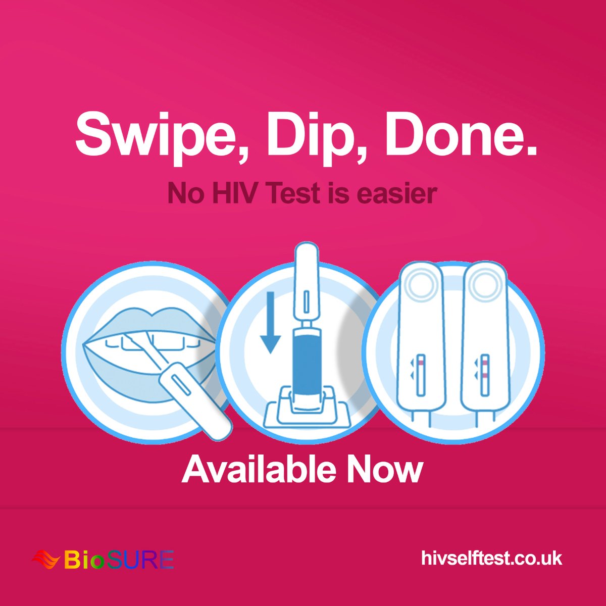 Swipe, Dip, Done! - 3 easy steps is all it takes to #KnowYourStatus. Extremely accurate with easy to read result in minutes. No HIV Test is easier! Subscribe - Buy 1 Get 1 Free! #TakeControlOfYou #BeBioSure #GetTested #EndHIV hivselftest.co.uk/collections/fr…