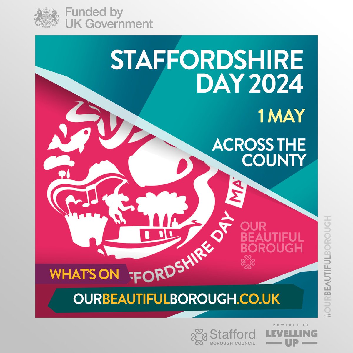 Every year on 1 May #Staffordshire comes alive with events of all shapes and sizes to celebrate our love of our beautiful, historic, and welcoming county. Competitions, special offers and more: tinyurl.com/mrpca84w #DaysOut #FamilyFun #OurBeautifulBorough #StaffordshireDay