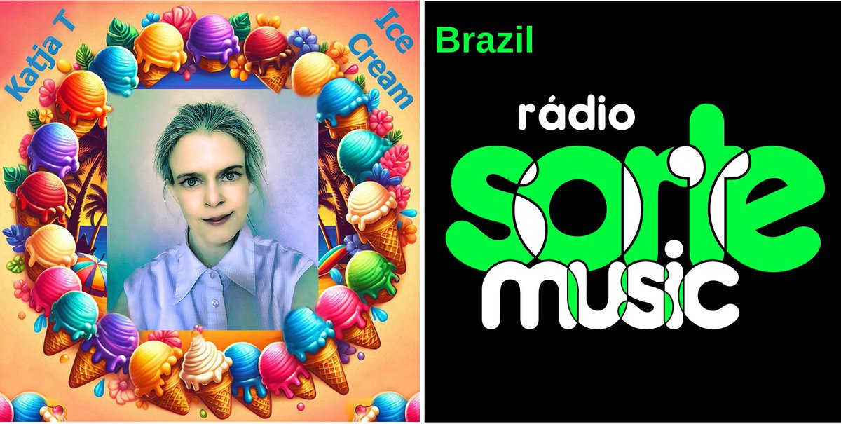 I'm glad that @RadioSorteMusic from Brazil has added my song Katja T - Ice Cream on their playlist. Warm thanks to the channel! 💝🎶🍧