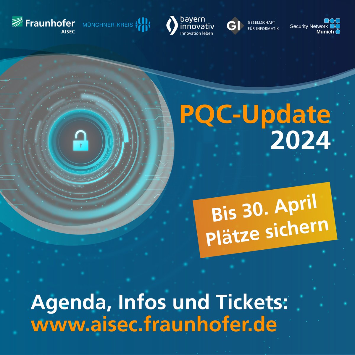 FraunhoferAISEC's tweet photo. Erfahren Sie beim #PQC-Update am 13./14. Mai 2024, wie wir Krypto-Verfahren vor Quantencomputern schützen.
Anmeldeschluss am 30. April 2024: 👉 https://t.co/oQVpF5EyGe
#PostQuantenKryptografie
@MuenchnerKreis, @BayernInnovativ, @ZDBayern, @informatikradar @SN_Munich https://t.co/7xyhSUdTGl
