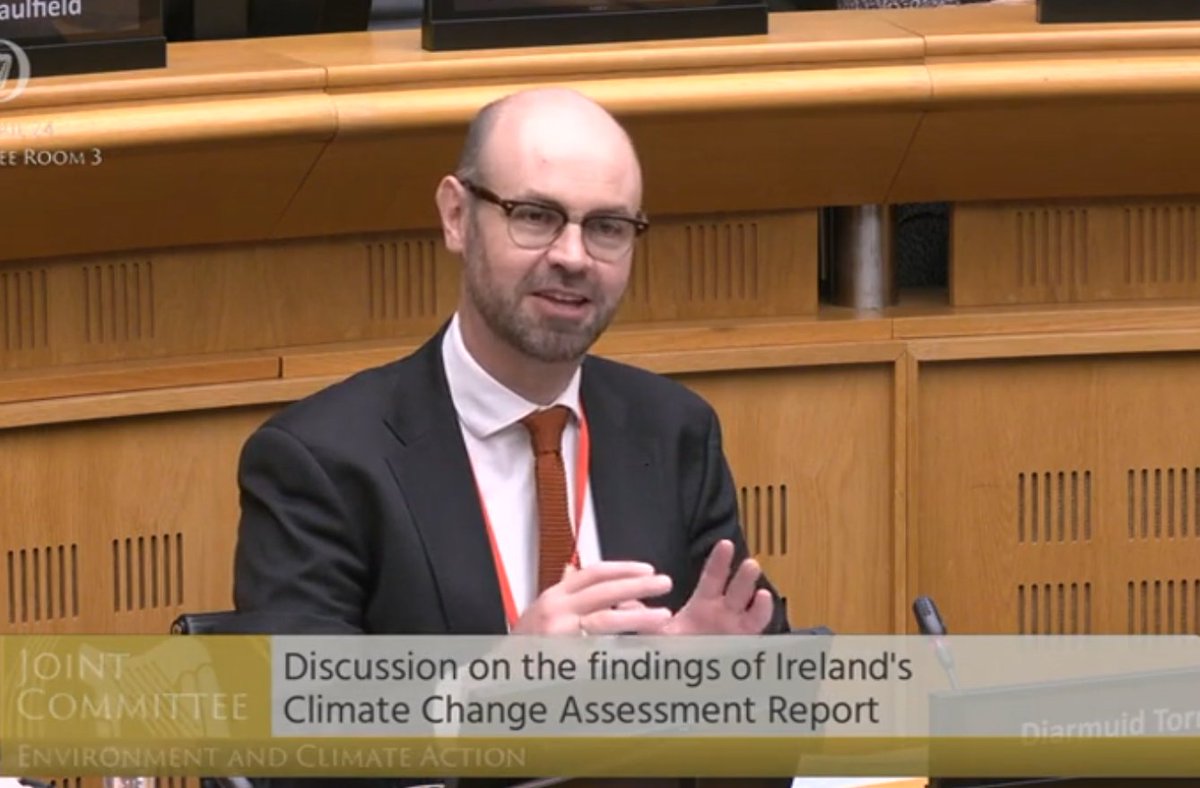Great to join my co-authors yesterday to discuss key findings of Ireland's #Climate Change Assessment report with @OireachtasNews Committee on #Environment & #ClimateAction Thanks to chair @BrianLeddin & all committee members for their engagement, & @HannahEDaly for coordinating