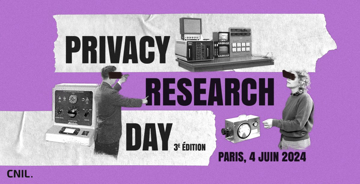 #PrivacyResearchDay Journée de recherche sur la vie privée 2024 : découvrez les thématiques et inscrivez-vous gratuitement à l’évènement 👉 cnil.fr/fr/journee-de-… 📅 Le 4 juin 2024 à Paris