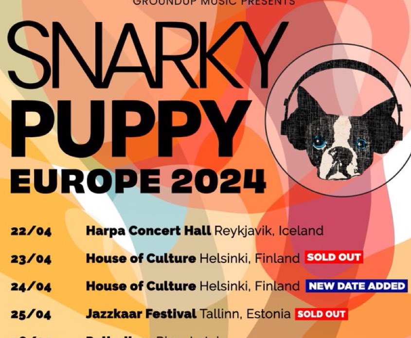 One #SnarkyPuppy ticket unexpectedly available for tomorrow nights Thursday 25th sold-out gig #Tallinn Alexela #ticketfairy @RealSnarkyPuppy