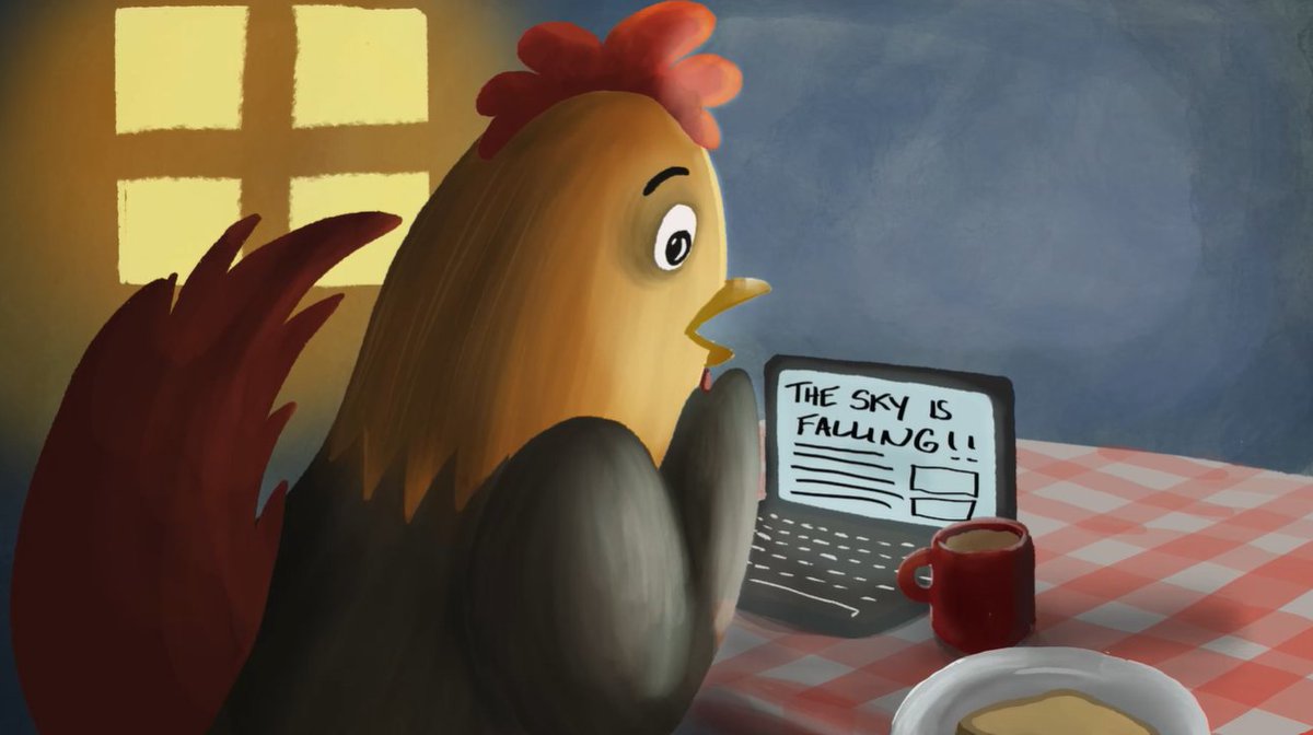 pnabbie's tweet photo. Love this take on #ChickenLittle fable and how it has life lesson with #DigCit
@DiscoveryEd #FableVision #TheSkyIsFalling
https://t.co/C6Oiwrtedd https://t.co/STM5P7RUYm