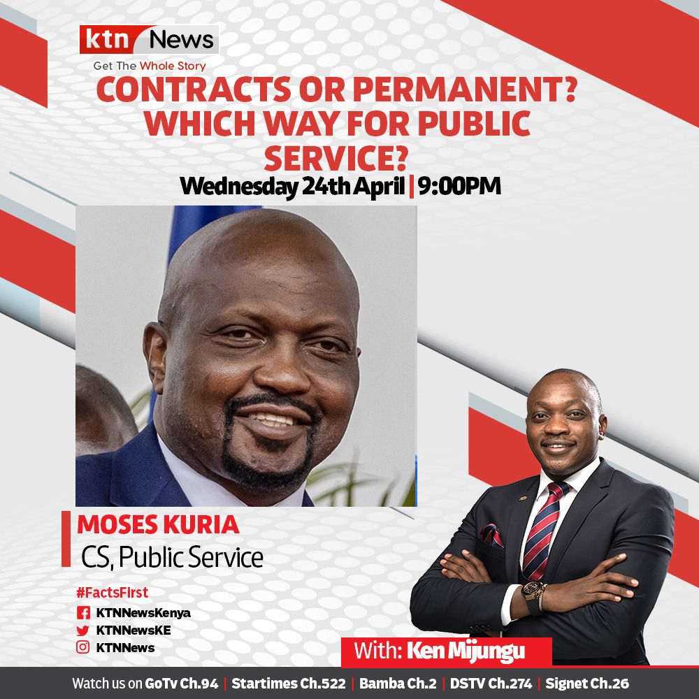 Civil Servants could soon be hired on contract changing the dynamics of Civil Service completely, but what could have informed this thought? Tonight we look at this plus a move to Starve KMPDU through remittances, will it work? Tune in at 9PM only @KTNNewsKE @kenmijungu…