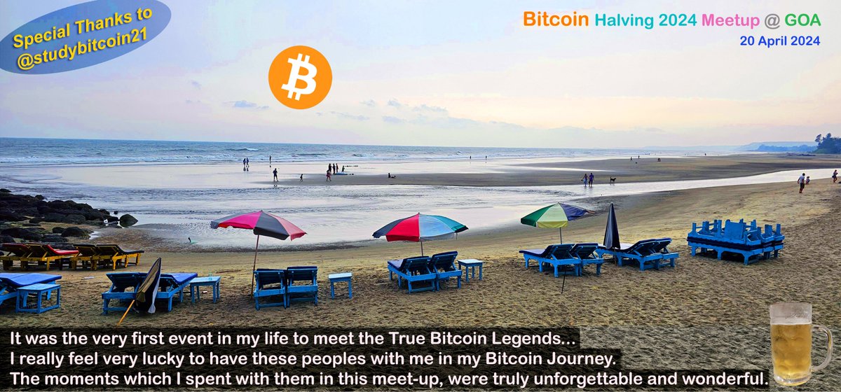 saurabhchitnis's tweet image. Bitcoin Halving 2024 Meetup @ Goa.
It was the very first event in my life to meet the True Bitcoin Legends...
I really feel very lucky to have these peoples with me in my Bitcoin Journey. The moments which I spent with them in this meet-up, were truly unforgettable and wonderful.