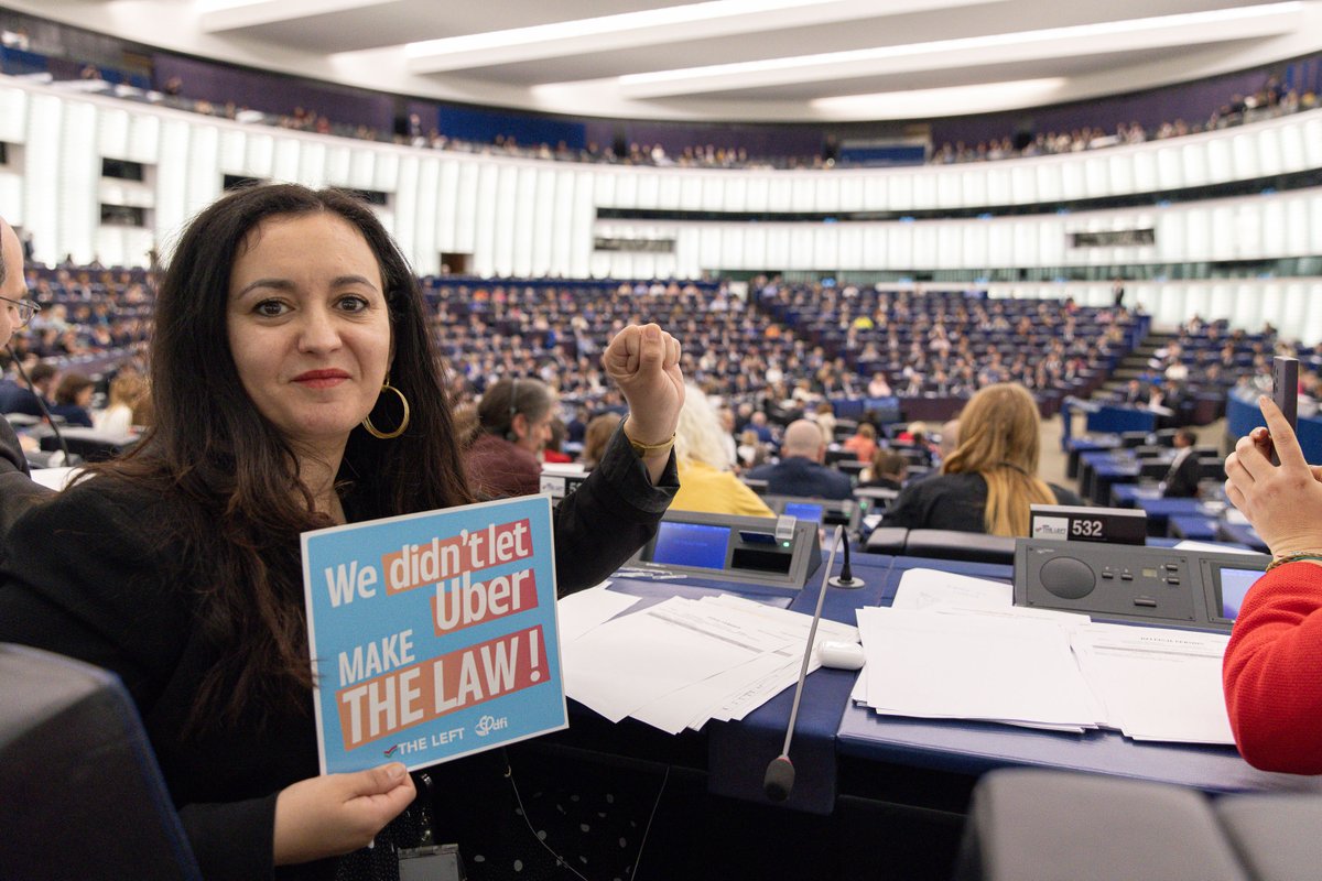 🎉Victory! After five years of fighting, the European Parliament finally adopted the directive on improving conditions for platform workers! A huge victory for social rights and a huge defeat for corporate greed. #Uber did not make the law!