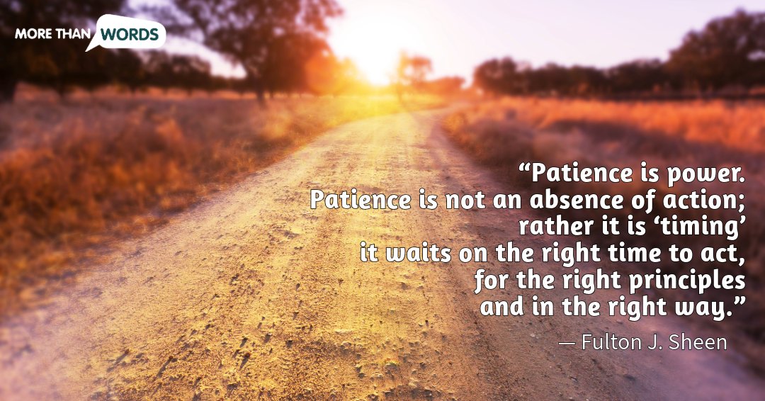 “Patience is power. Patience is not an absence of action;
rather it is ‘timing’ it waits on the right time to act,
for the right principles and in the right way.”
― Fulton J. Sheen

#PATIENCE