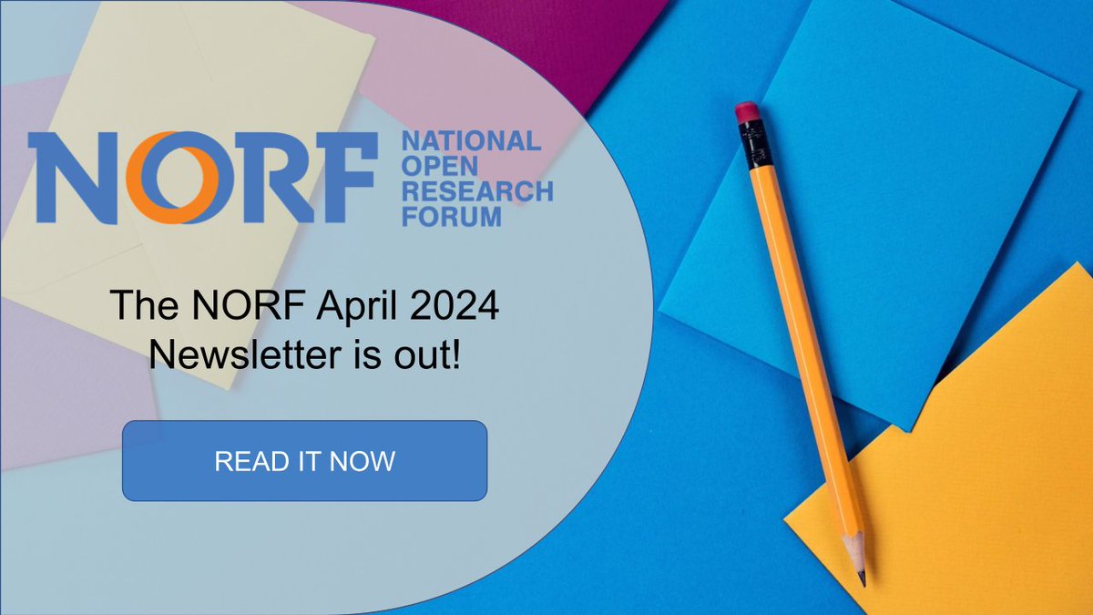 Learn about the NORF Project Manager vacancy, and upcoming PID project events, including a cost-benefit analysis report launch and much more! The April 2024 issue of the <a href="/norfireland/">National Open Research Forum (NORF) Ireland</a> newsletter is available at this link: mailchi.mp/4dc04df0790f/n… #OpenResearchIE #openscience