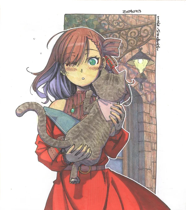 明日は天気がいいらしいから、ある程度体を動かすようにしよう。絵も描けたらいいけど、そうすぐに復調しないだろうから、最近描いた中で印象的なのを貼っておく。誰かのために描いた絵は、やっぱり記憶に残る。 