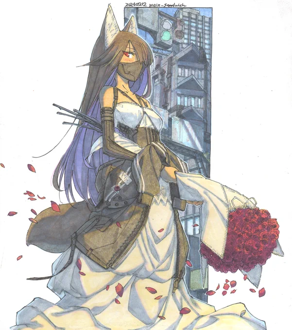 明日は天気がいいらしいから、ある程度体を動かすようにしよう。絵も描けたらいいけど、そうすぐに復調しないだろうから、最近描いた中で印象的なのを貼っておく。誰かのために描いた絵は、やっぱり記憶に残る。 