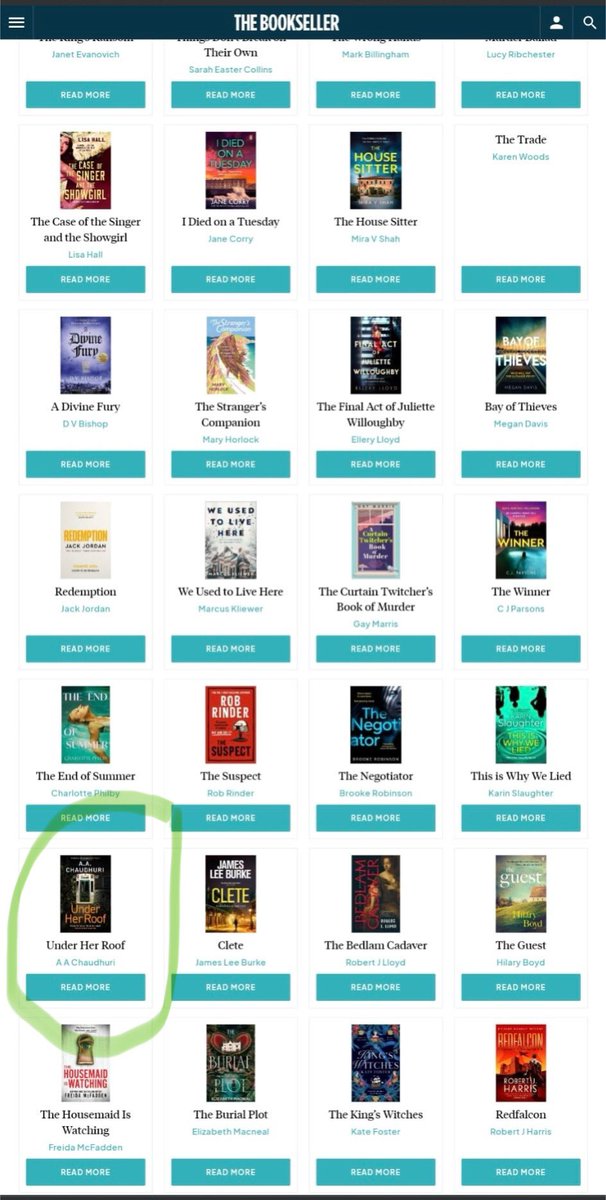 Super excited to see #UnderHerRoof featured in the Crime & Thriller June 24 Previews section of the @thebookseller! And amongst some very prestigious company including my lovely fellow @HeraBooks author @LisaHallAuthor 😍 #BookTwitter #CrimeFiction