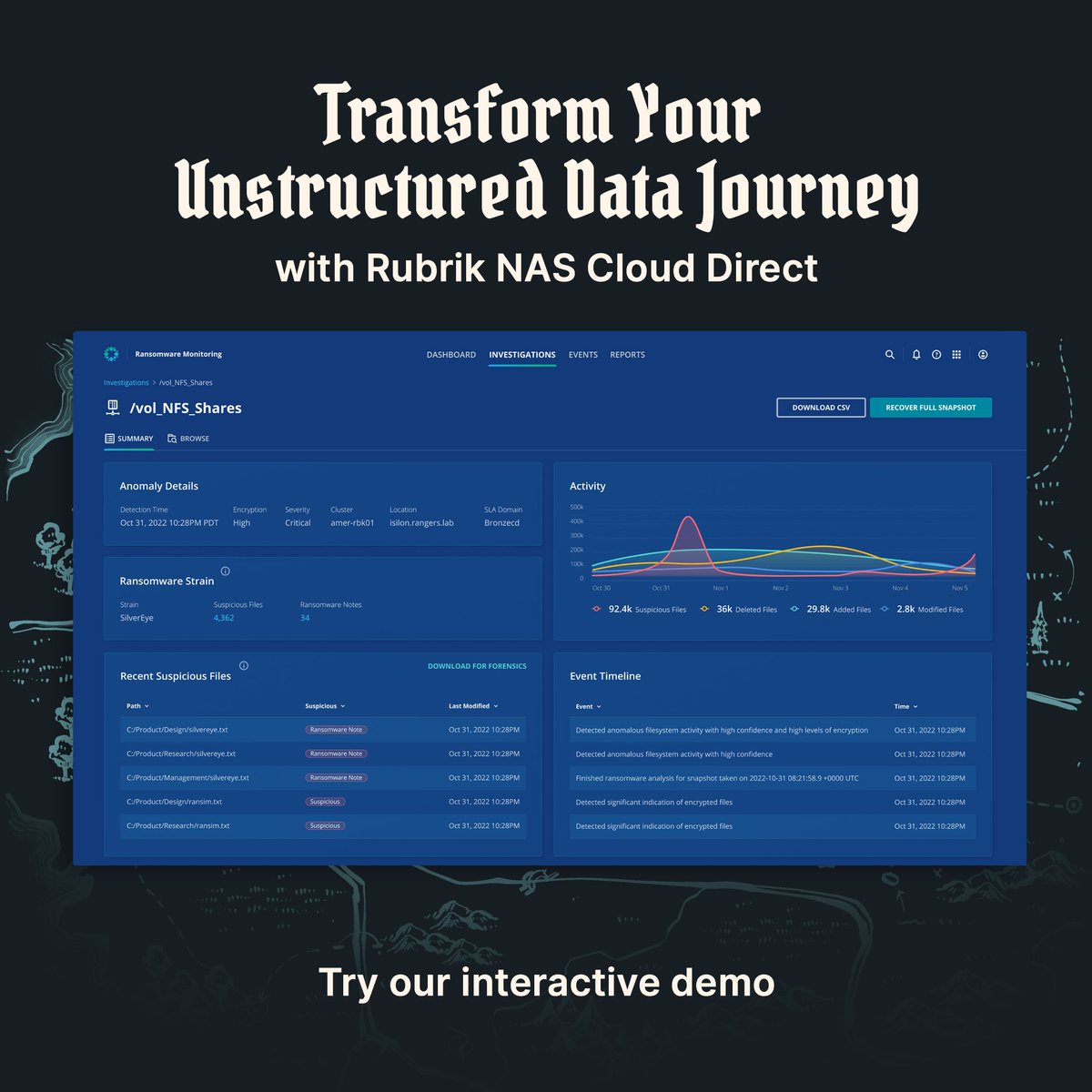 Ready to revolutionize your unstructured data protection strategy? Explore @RubrikInc’s NAS Cloud Direct interactive demo and see how easy it is to protect and manage your unstructured data. It's time to elevate your data protection game: rbrk.co/4byPYPy