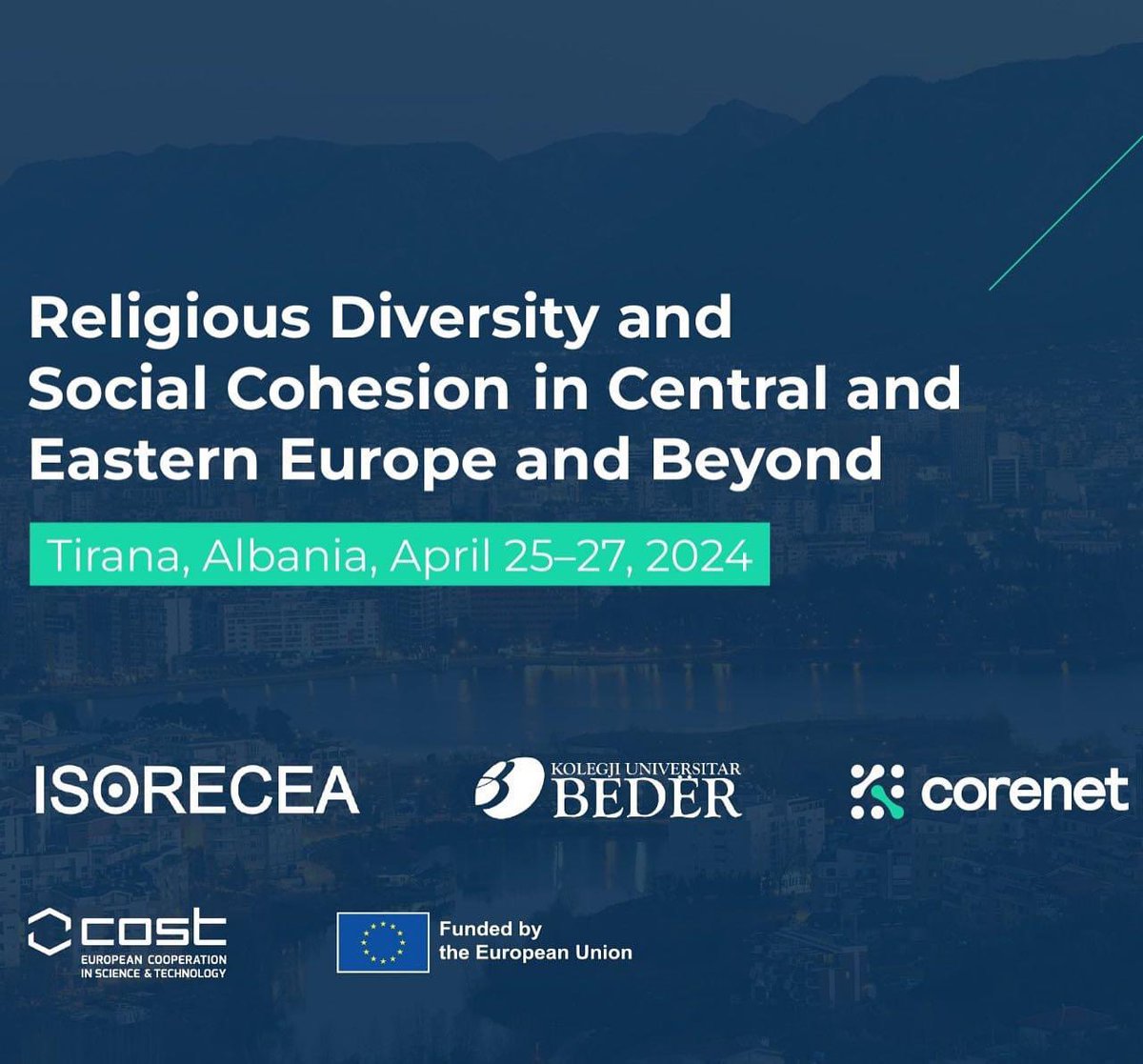 @bederuniversity is hosting an International Conference on #religiousdiversity and #socialcohesion from April 25th to 27th, 2024, in collaboration with #ISORECEA  and @CorenetCost. The conference will welcome 117 speakers from 31 countries.