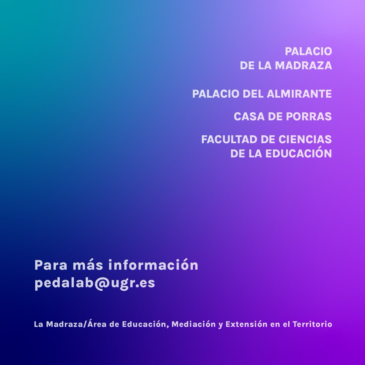 lamadrazacccugr's tweet photo. #PedalabUGR | ¡Ya está publicado el programa del I ENCUENTRO PedaLAB UGR! ¿Te vienes?
La asistencia al Encuentro está reconocida con 1 crédito para estudiantes @CanalUGR.
#AgendaUGR | 22, 23 y 24 de mayo. Más información e inscripción en:
https://t.co/jz5HHyhsWo https://t.co/BKq71NtoH8