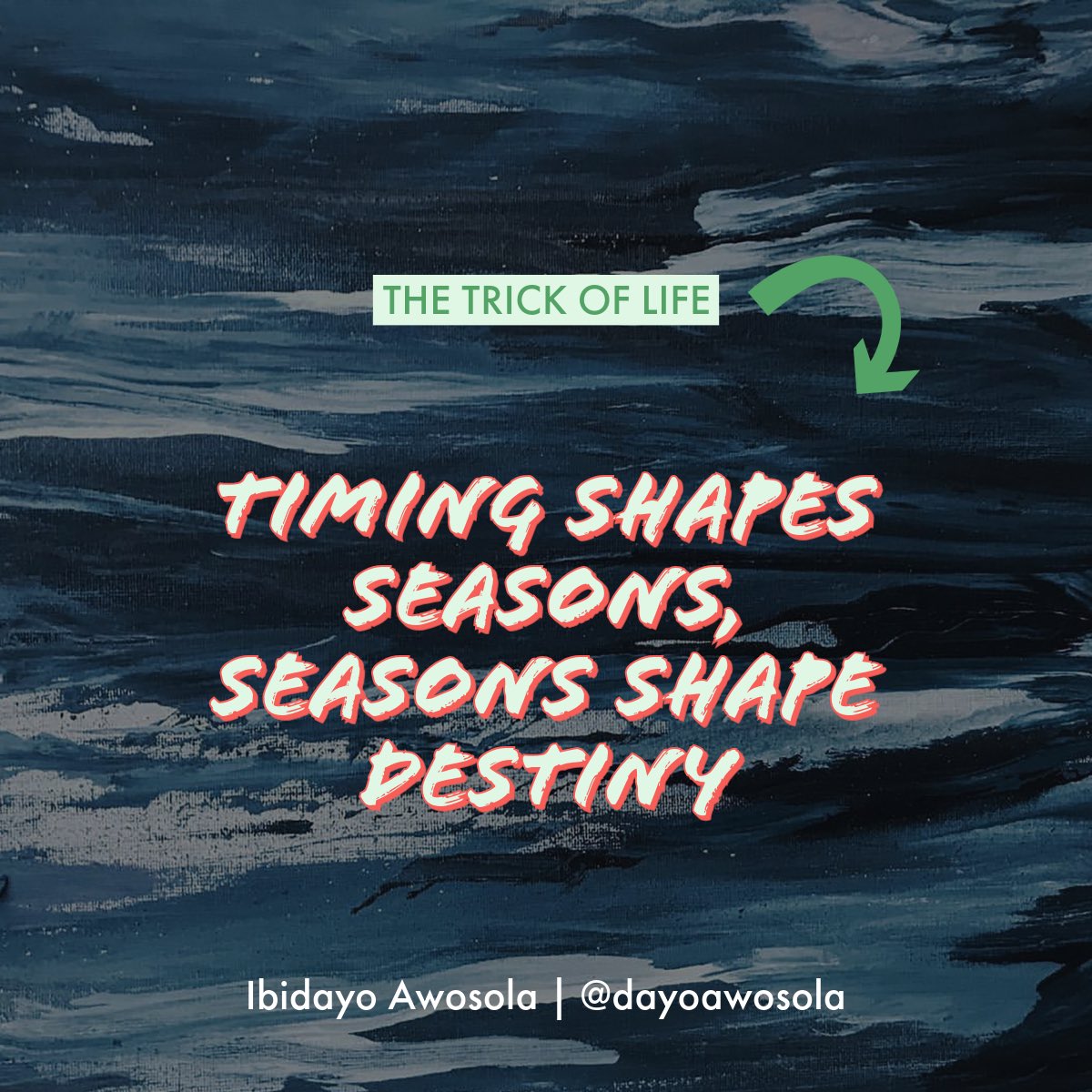 dayoawosola's tweet image. Reflecting on the profound truth: Timing orchestrates our seasons, while seasons sculpt our destiny. 

Let's embrace the rhythms of time and align with the flow of life's journey.  #DestinyAwaits #EmbraceTheJourney