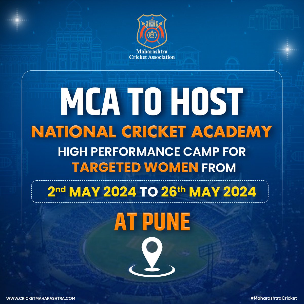 Maharashtra Cricket Association is proud to host National Cricket Academy High Performance Camp for targeted women at Pune from 2nd May 2024 to 26th May 2024. #mca #nca #maharashtracricket #cricket #womenscricket #maharashtracricketassociation #nationalcricketacademy