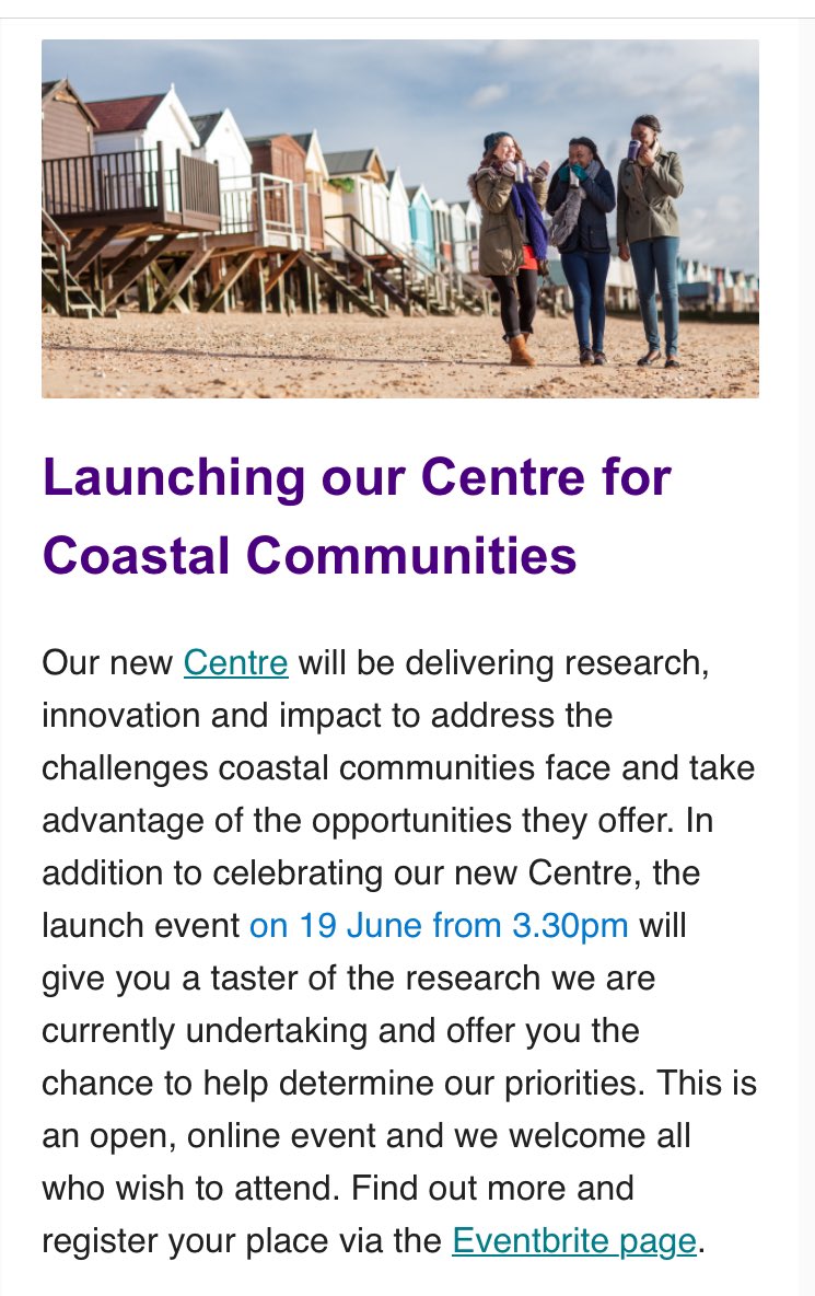 If you want to hear more about the Centre for Coastal Communities @Uni_of_Essex , come to our online launch event in June. Sign up here: eventbrite.co.uk/e/centre-for-c…
