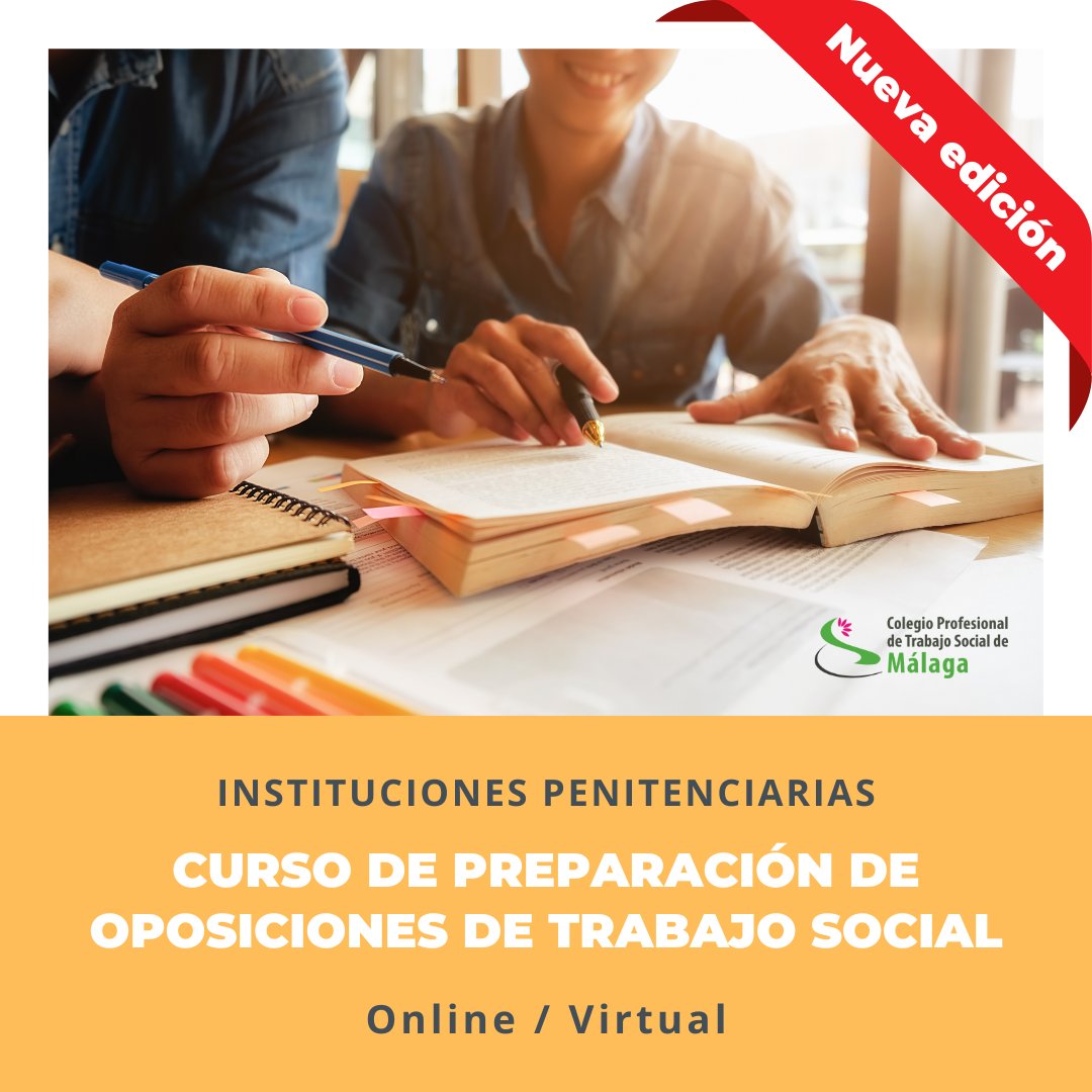 📢 ¡¡NO TE QUEDES SIN TU PLAZA‼️ ÚLTIMOS DÍAS para inscribirte al curso de #Oposiciones de #TrabajoSocial para #InstitucionesPenitenciarias, que imparte @joseacb2 👏👏 🗓️Comenzamos el próximo 6 de mayo. ℹ️ trabajosocialmalaga.org/curso-de-prepa…