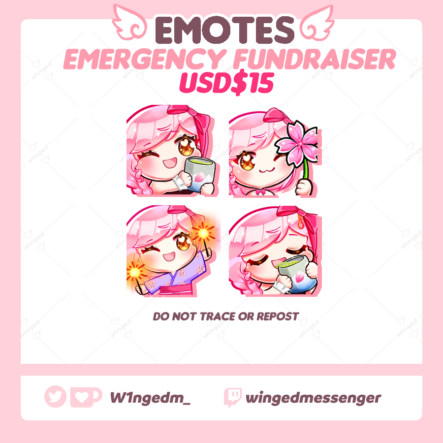 🎀EMERGENCY FUNDRAISER YCH🎀

Here are the YCH/emotes that you can get to help feed me until end May! 🥺 There are also extra perks, check the pinned tweet 💗

#emergency #Vtubers  #ArtistOnTwitter #art #YCH
