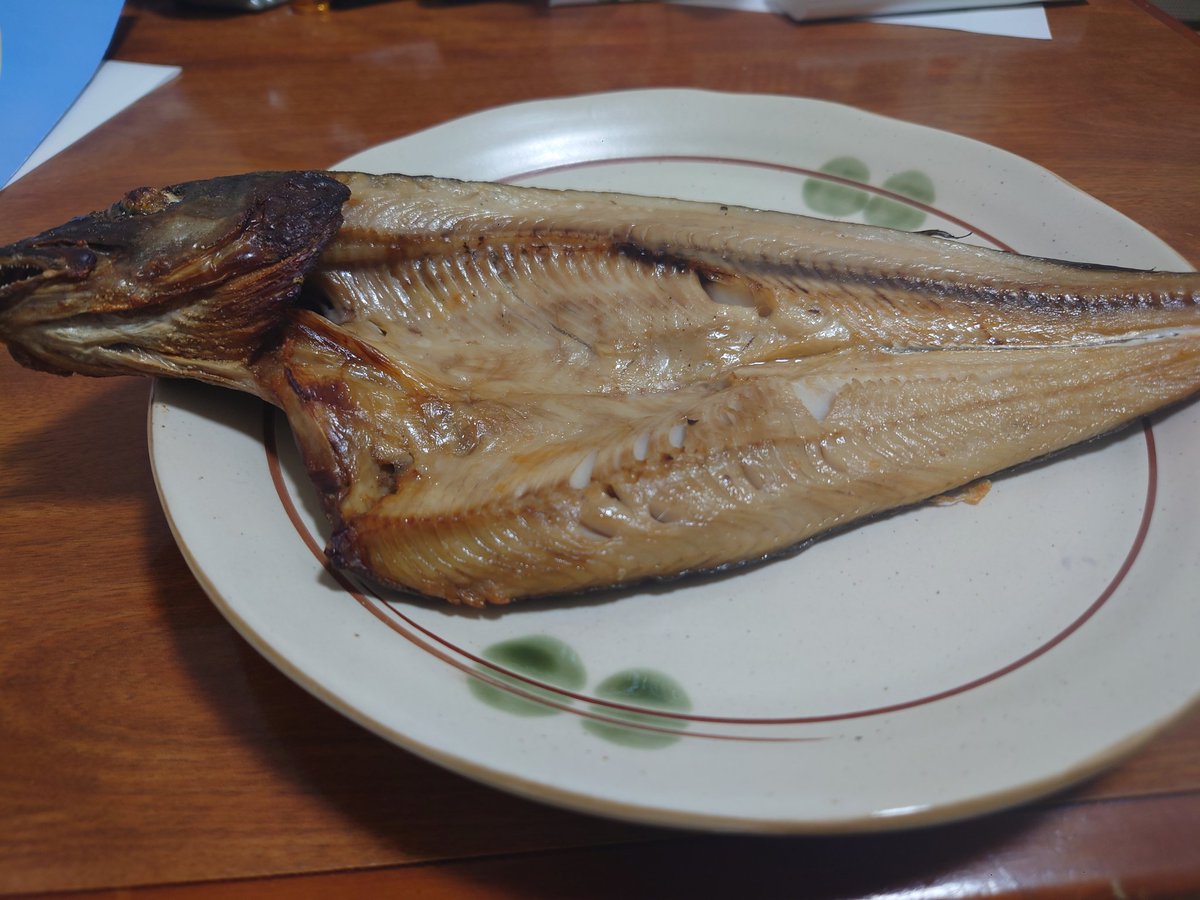 今日の晩飯シリーズ。
ホッケ🐟
ホッケは魚の中でも、骨が取りやすくて食べやすいので好き😋‼️

今日も１日お疲れ様でした～✋