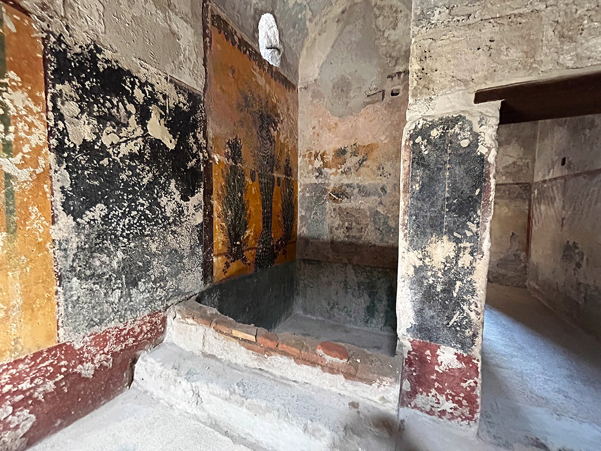 Splash of colour: The recently opened women’s section of the Forum Baths at #Pompeii is truly spectacular — a great place to soak up the atmosphere! #RomanBaths #Archaeology