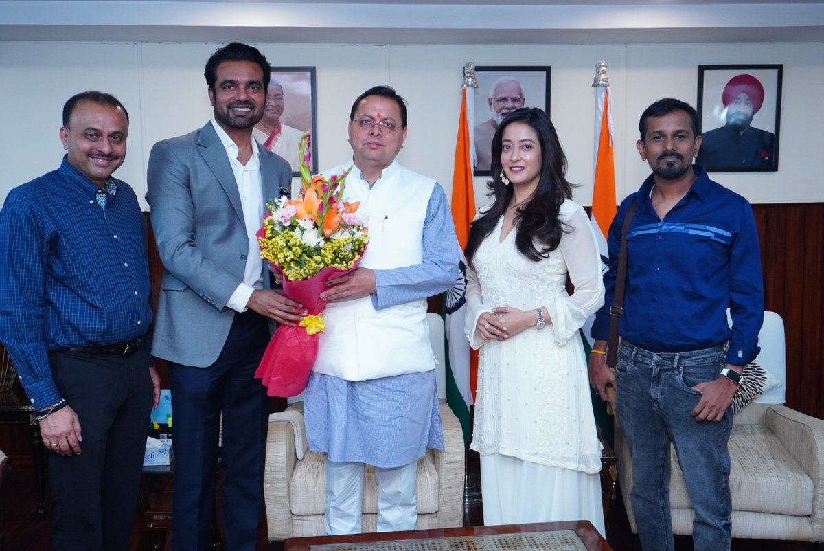 In a momentous stride of presenting a erased history across the states, We had the honor of meeting the CM of Uttarakhand, Shri @pushkardhami Ji, at his esteemed @ukcmo. We presented the poster of the film, followed by an engrossing conversation about the movie's story and more!