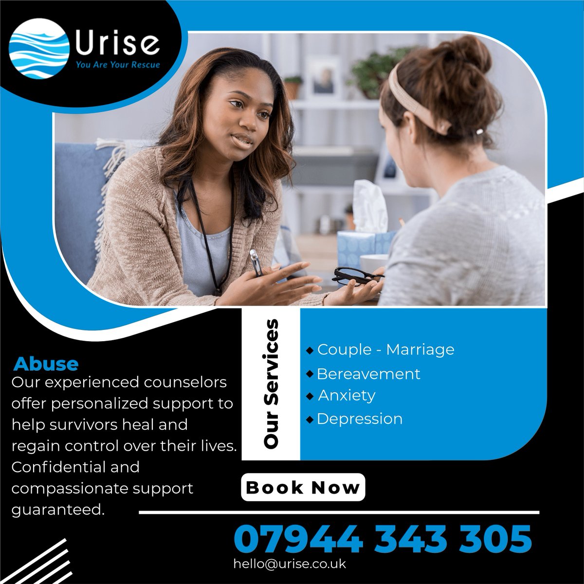 URise provides support and resources for those affected by abuse in London and Essex. Our dedicated team offers assistance and empowerment to survivors.

urise.co.uk
#StopAbuse
#EndAbuse
#AbuseAwareness
#BreakTheCycle
#SpeakOut