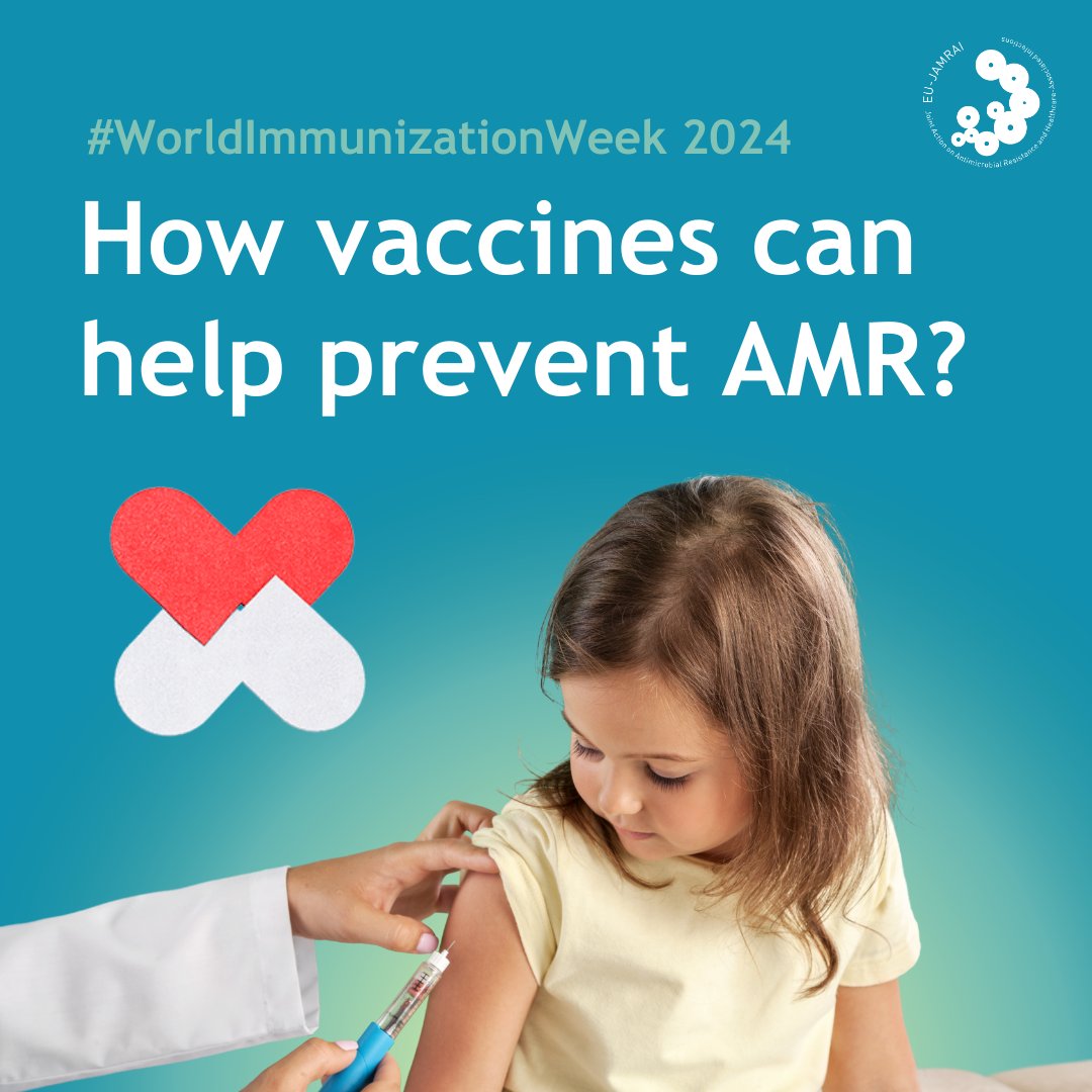 #WorldImmunizationWeek 𝐃𝐚𝐲 𝟏: 𝐇𝐨𝐰 𝐯𝐚𝐜𝐜𝐢𝐧𝐞𝐬 𝐜𝐚𝐧 𝐡𝐞𝐥𝐩 𝐩𝐫𝐞𝐯𝐞𝐧𝐭 𝐀𝐌𝐑?:

🩺Vaccination of humans and animals is a highly effective way of avoiding infections, and therefore the need for antibiotics. 🧵👇