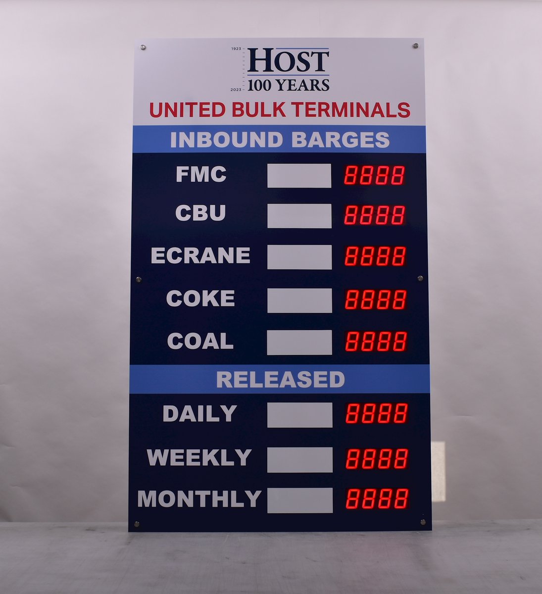 Check out how Host Terminals is tracking inbound barges. #cousign #digitalsigns #customsigns