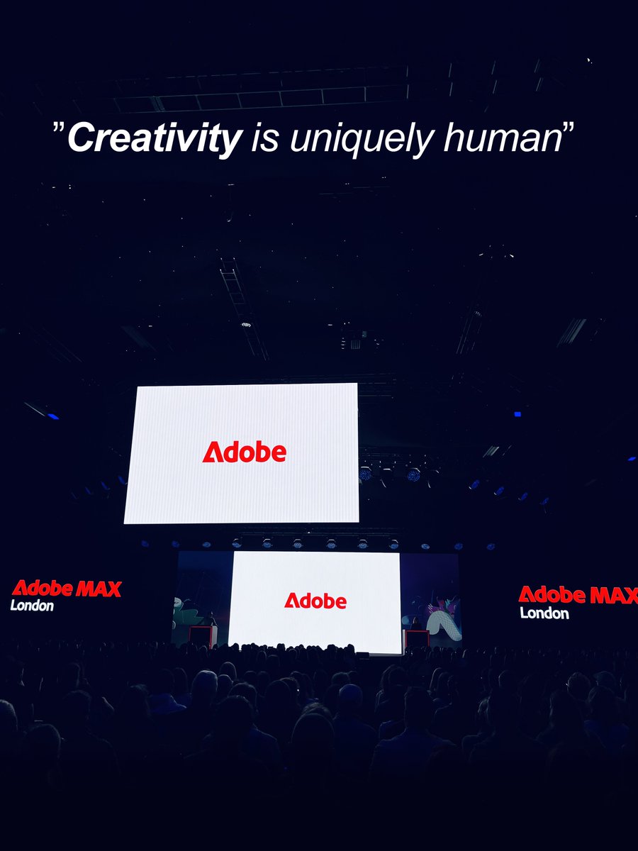 MAKE_through's tweet photo. Dear #Marketing ideas are the most valuable thing you own. ”Creativity is uniquely human” was a repeated message at yesterday’s #AdobeMAX in #London and despite this, it's #AI tools and workflows that continue to dominate updates across @Adobe's product suite. I love you Adobe. https://t.co/qgUgjBFK8t
