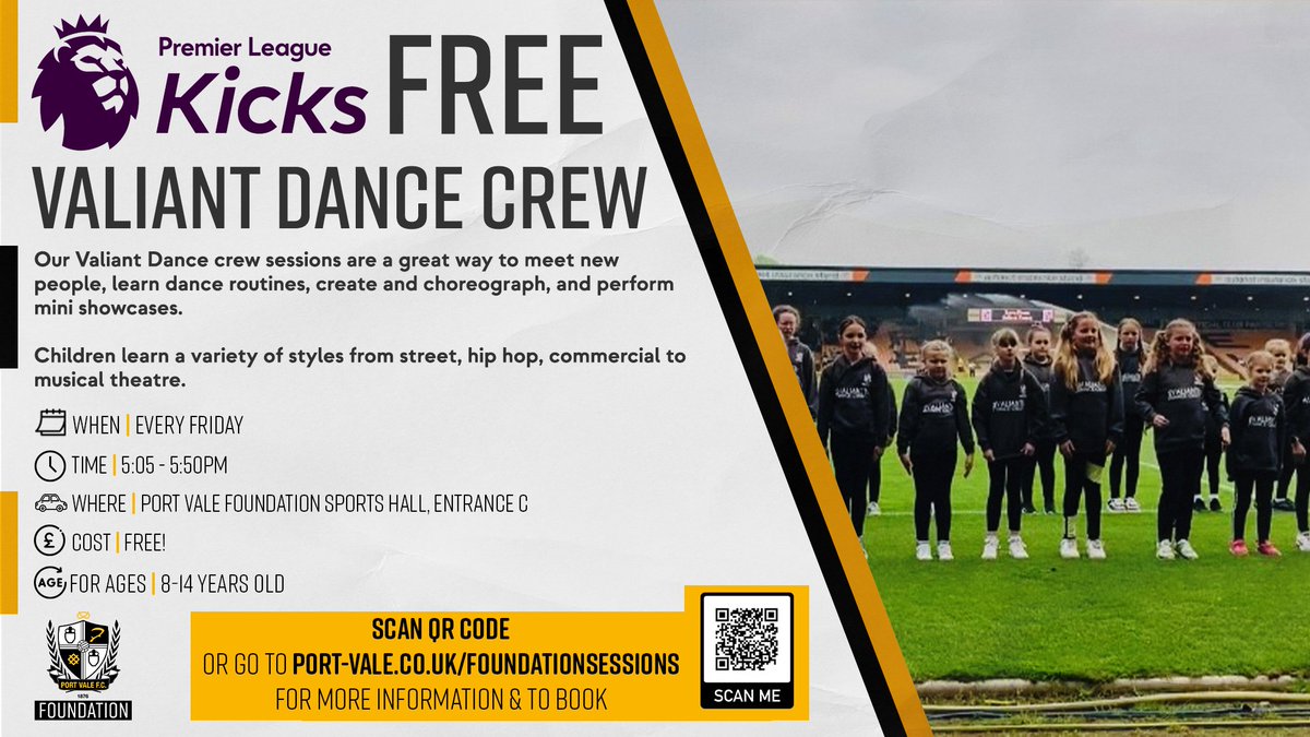 🎉 Foundation Fridays! We have Friday Night Football, Valiant Dance Crew and our Disability Youth club on Friday with every session costing you absolutely nothing. Book here 👉 bit.ly/PVSessions #PVFC | #PVFCFoundation