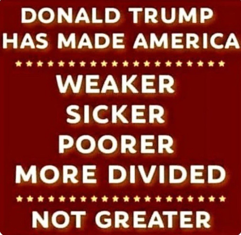 There are some people in La La land who still think that Donald Trump made America a better nation, In your opinion has he done ONE thing that helped America to become greater? 

                                Yes or No?