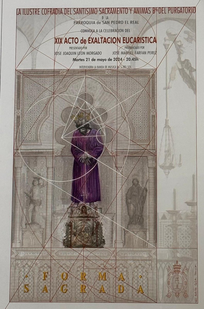 Cartel de la XIX Exaltación Eucarística de la Hermandad Sacramental de San Pedro obra del arquitecto Luis Rubiño Chacón