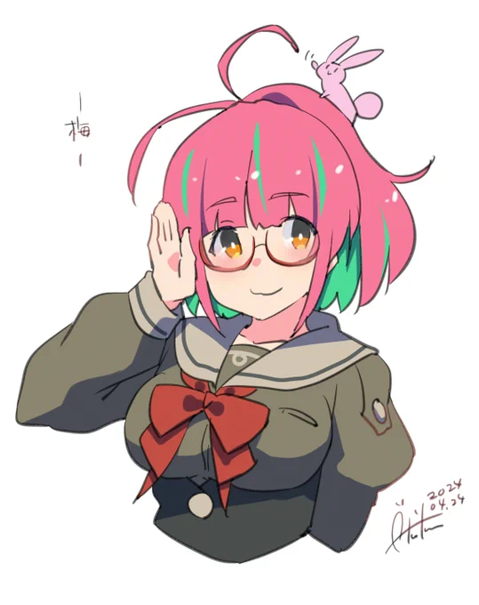 梅『梅、準備はいつでも!』#艦これ #梅#艦これ版深夜の真剣お絵描き60分一本勝負#艦これ版真剣お絵描き60分一本勝負_20240424 