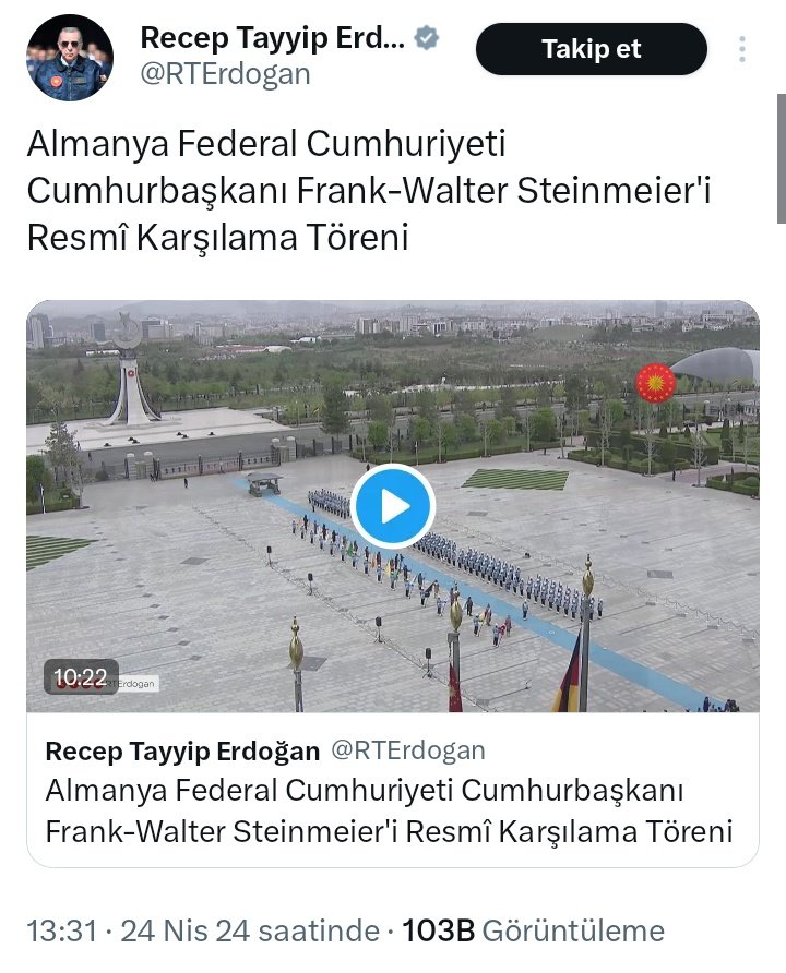 Eyy Bre Gafil Fatih Tezcan nerelerdesin ? 

Siyonist İsrail'e silah yardımı ile yargılanan Almanya Cumhurbaşkanı'na  Resmi Karşılama töreni yapılmış. Hani noldu Filistin davası?

Çıktınız neden çıkmıyor Hayırdır?