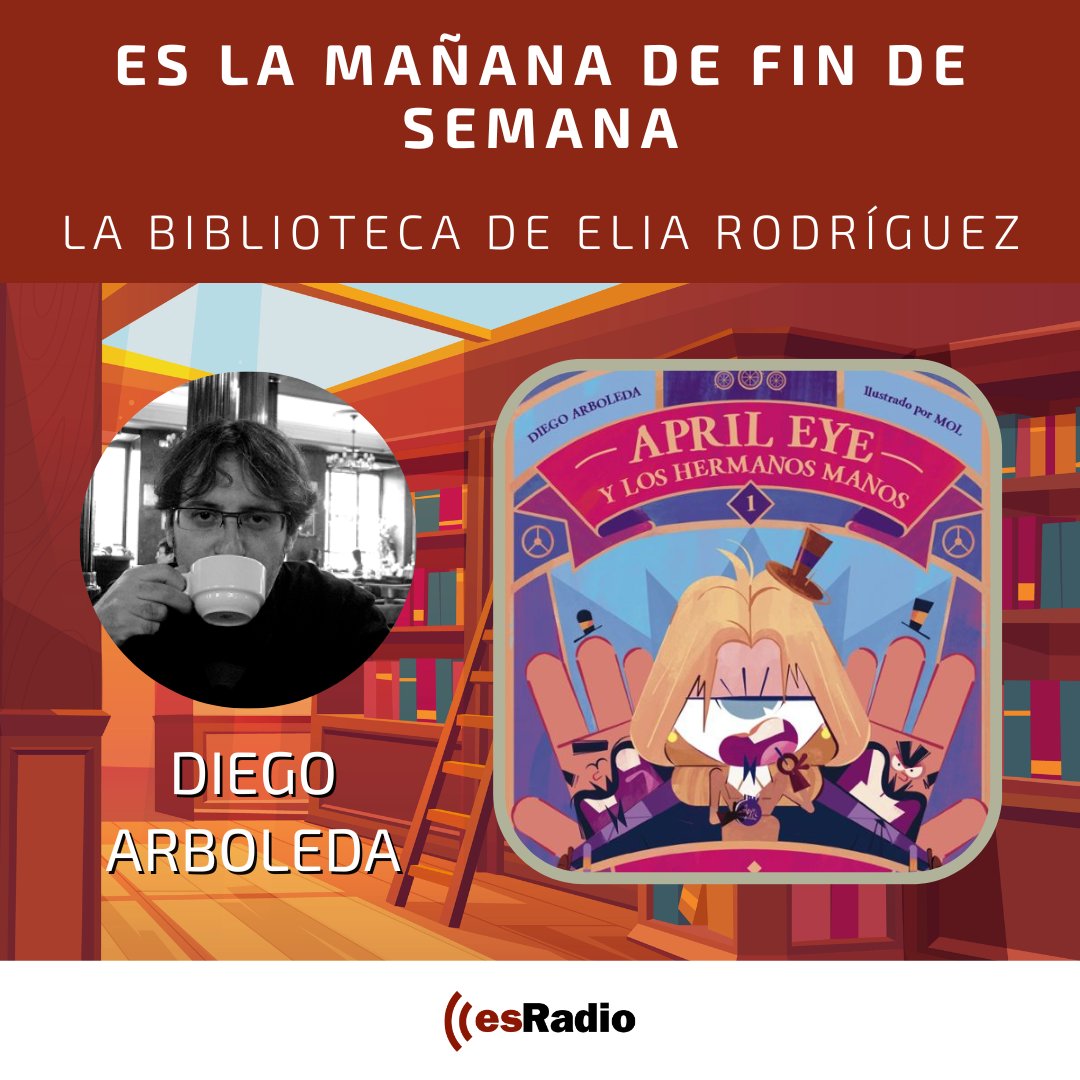 📕En #LaBibliotecaDeElia ojeamos #AprilEye, la última publicación de Diego Arboleda editado por @anayainfantil 📻En directo, charlamos con el autor con @mdiezrovira y @Jaume_Segales en @esRadio