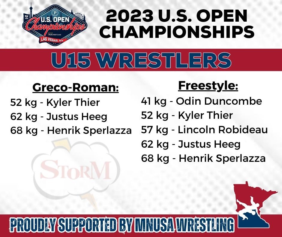 Minnesota U15 competitors this weekend. Greco is happening today with medal matches starting at 8:30pm cst. #mnusawrestling #mnstorm