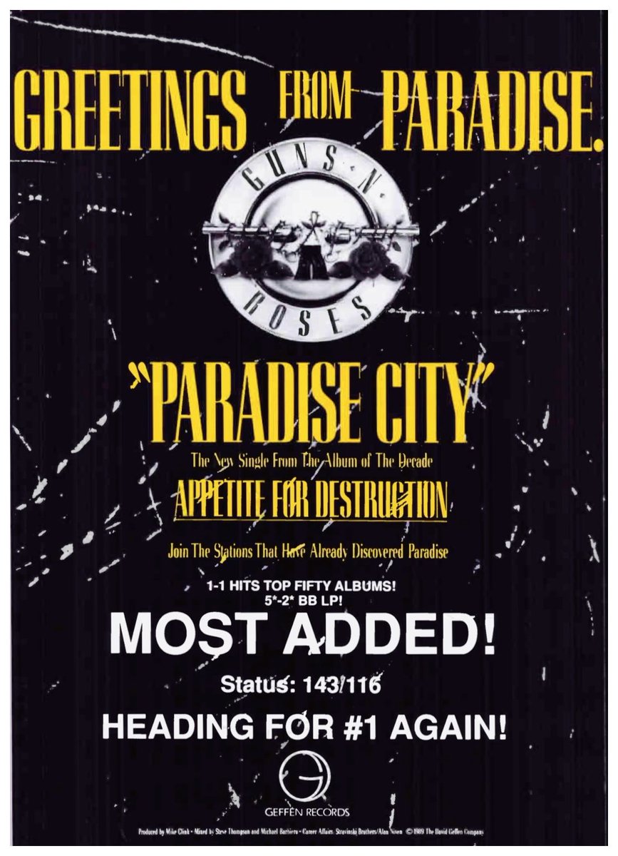 I ‘discovered’ GUNS N’ ROSES in the back pages on Metal Edge. A small blurb on the future of rock mentioned them. So, I took a chance and bought the cassette. Immediately hated everything about it… but then I saw them open for Aerosmith. Changed everything. Intense. Been a fan