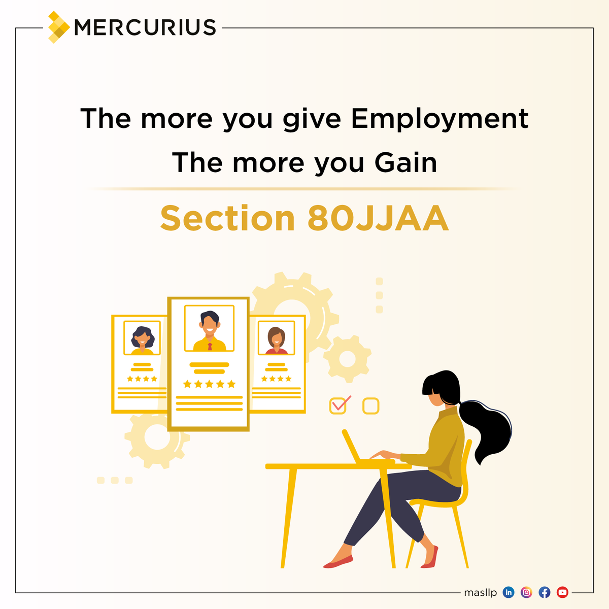 Unlock tax benefits while boosting employment with Section 80JJAA!!

Here's what you need to know: masllp.com/the-more-you-g…

#Taxdeductions #Employmentopportunities #Mercurius #section80JJAA #taxbenefits #taxes #TaxEfficiency #companytaxes #gainmore